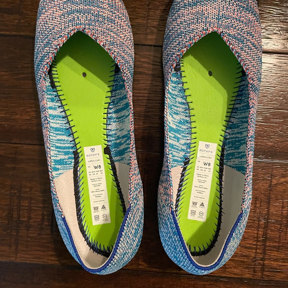 Rothy’s Flats. Turquoise Melange Size 8 - Picture 3 of 4